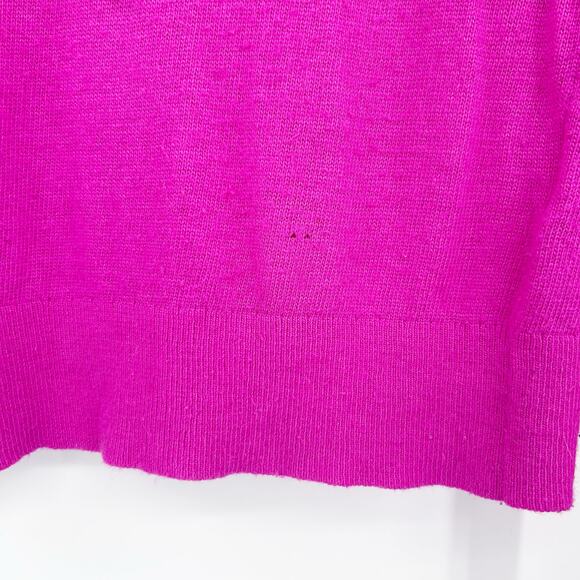 LOFT Colorblock Orange Magenta Cardigan Sweater Lightweight Womens Size Med - Picture 11 of 11